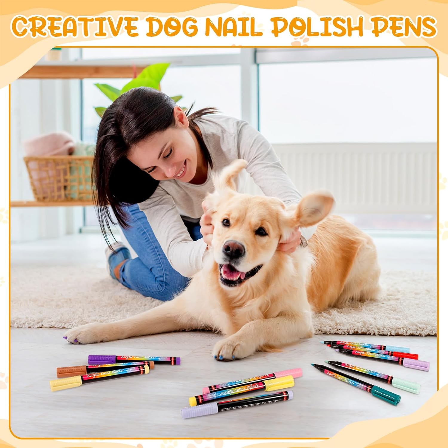 Juego de 24 colores de esmalte de uñas para perro, uñas oscuras o claras, sin olor, secado rápido, fácil de usar, no tóxico e inodoro para