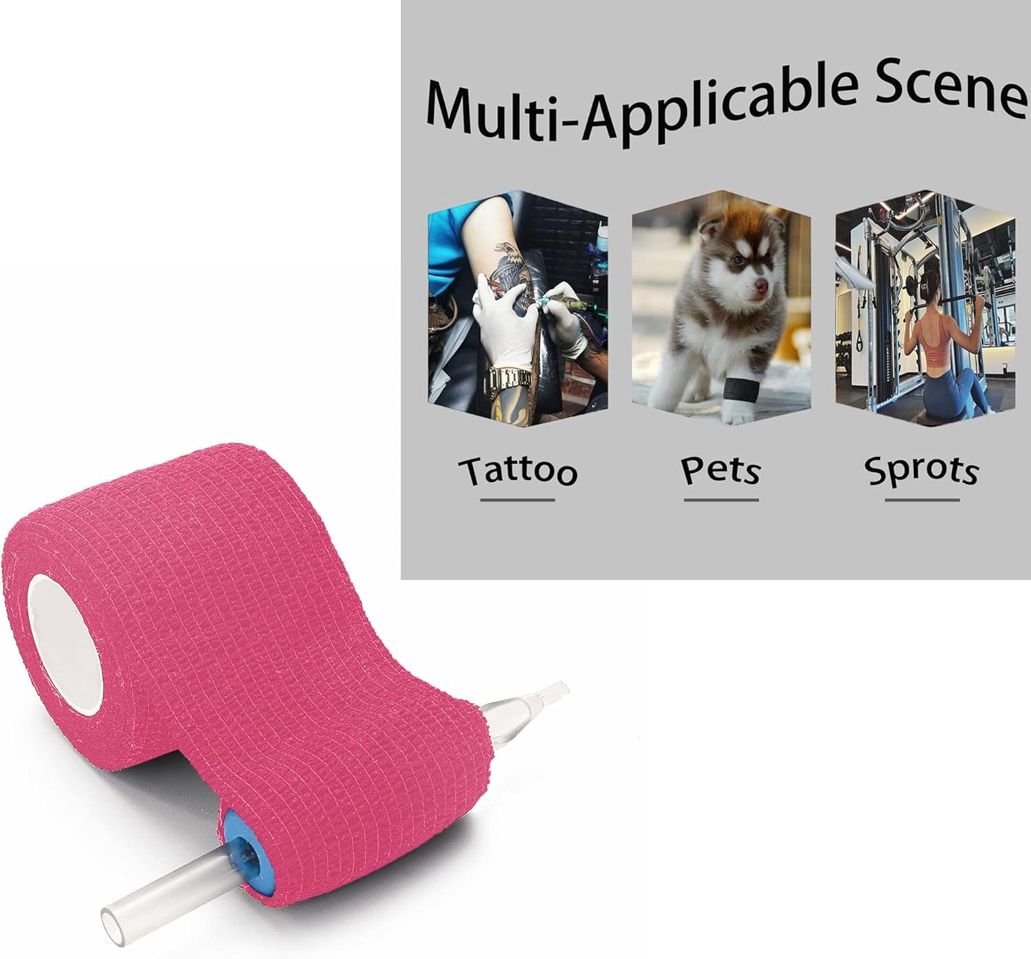 15 unidades de vendajes cohesivos autoadherentes de 2 pulgadas x 5 yardas, cinta médica, adhesivo de color rosa, flexibles, transpirables, de