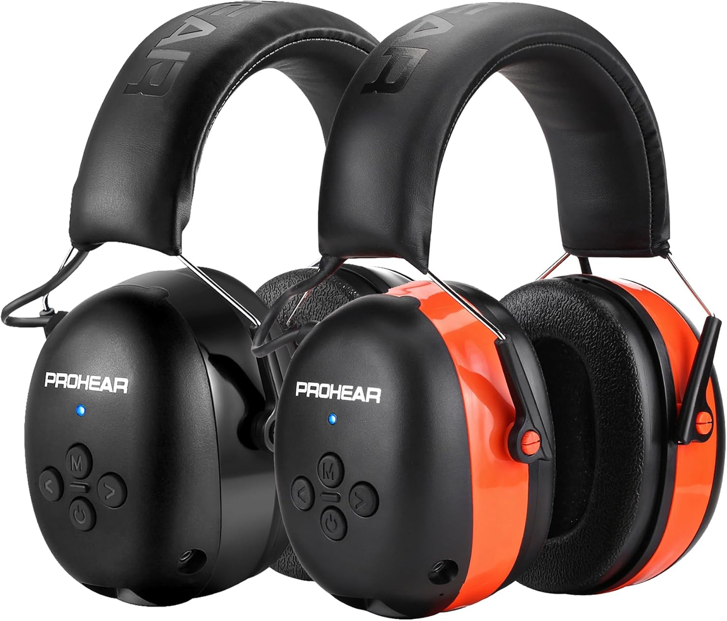 PROHEAR 037 Paquete de 2 auriculares Bluetooth 5.3 de protección auditiva con recargables, 30dB SNR de seguridad con reducción de ruido para