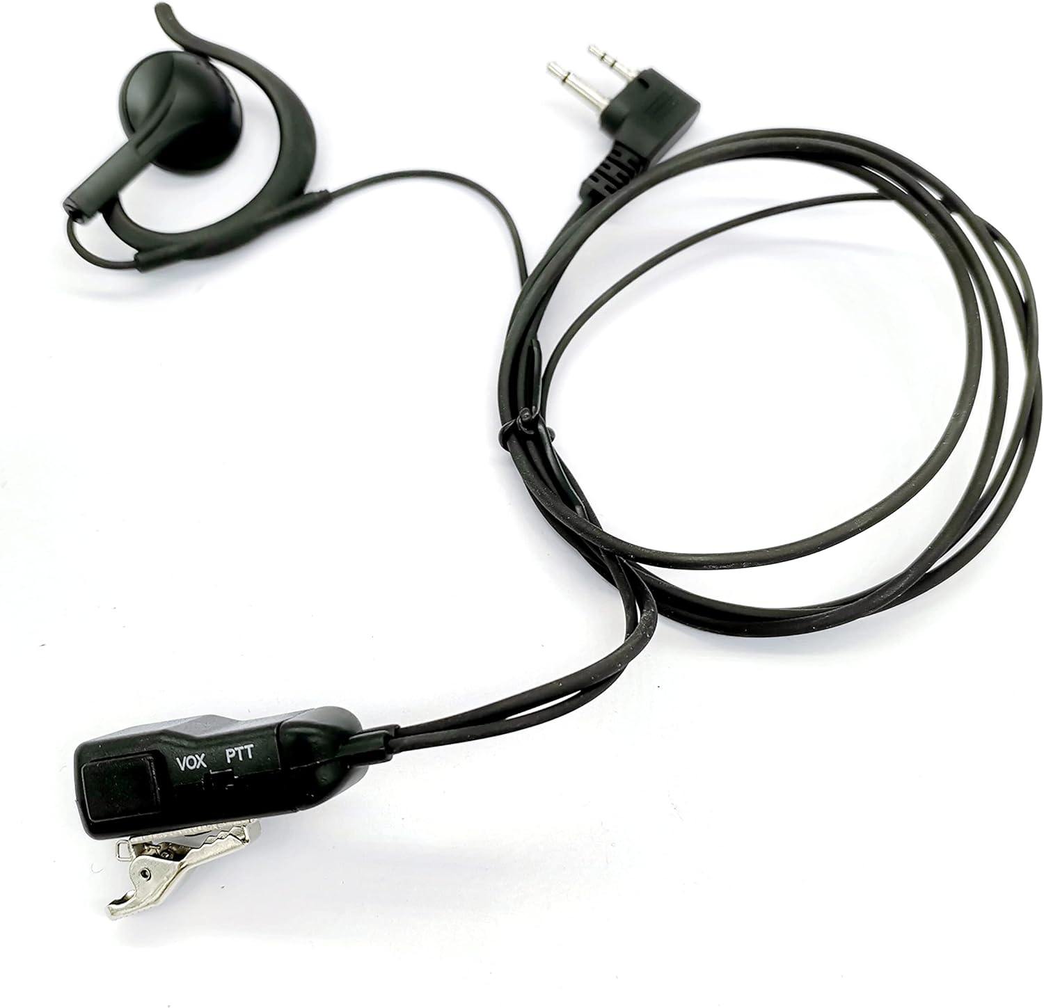 Walkie Talkie Auricular con micrófono PTTVOX, en forma de G, 2 pines para Midland Series LXT80, LXT100, LXT480, XT14 LXT500VP3 LXT600VP3 GXT1000VP4