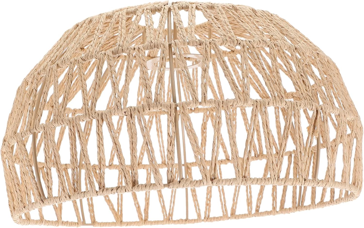 DOITOOL Pantalla de cuerda de papel de ratán de imitación, luces colgantes, lámparas rústicas para interiores, lámparas de techo de ratán de