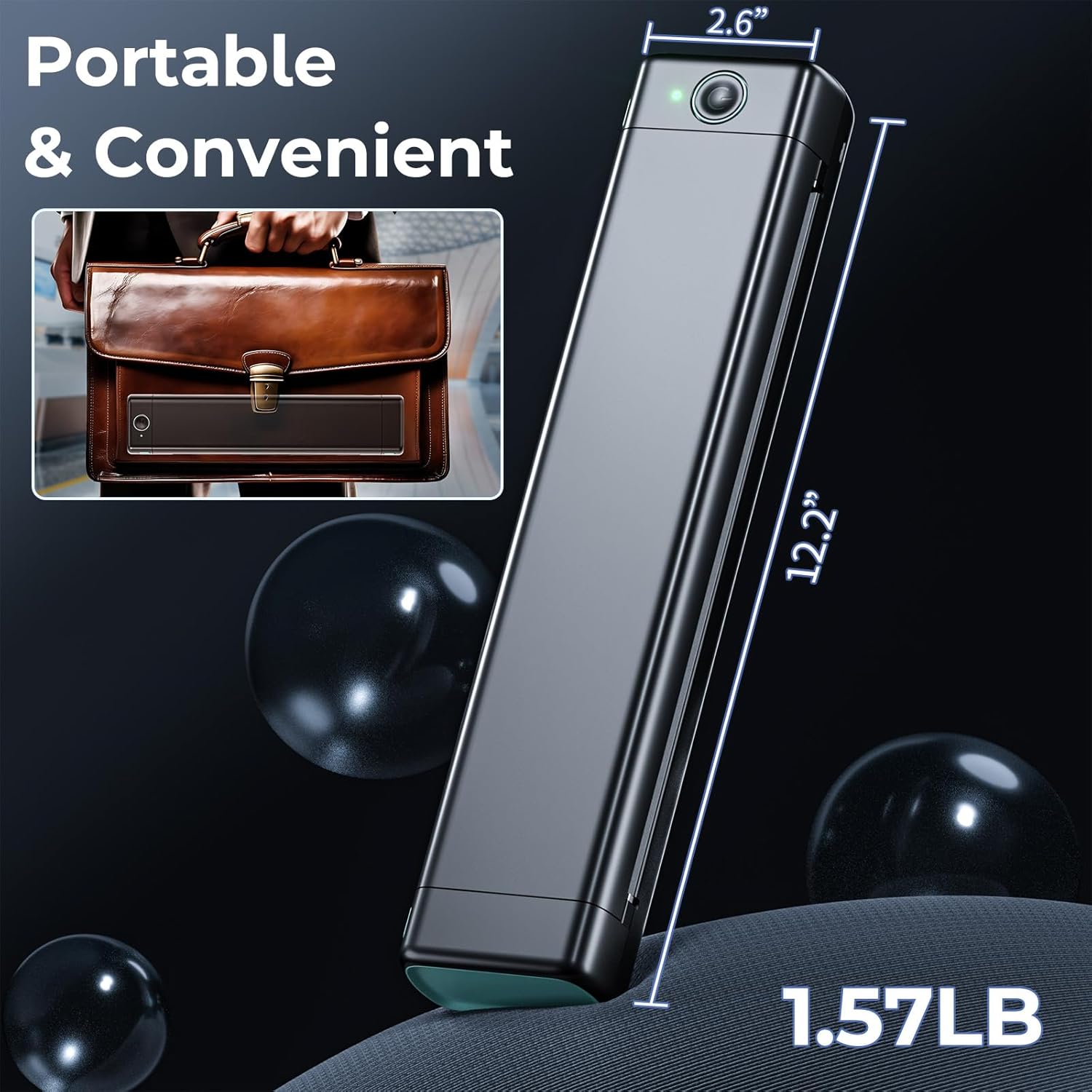 Itari Impresora térmica inalámbrica portátil Bluetooth M08F negra con 1 estuche, impresora de transferencia térmica sin tinta P831