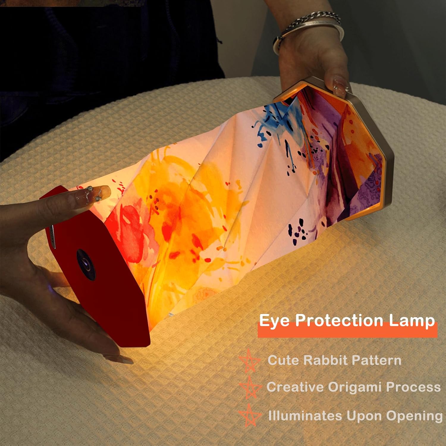 Luz nocturna, lámpara táctil de mesita de noche, luz nocturna portátil magnética, luz decorativa plegable regulable con USB recargable, regalos