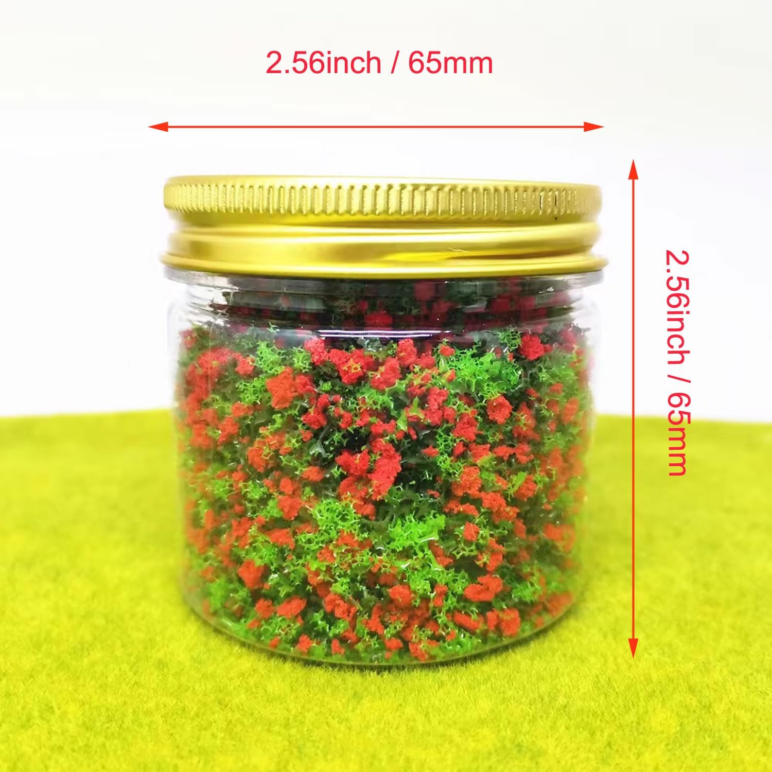 BYYING Paquete de 4 modelos de flores de cachemira en polvo verde de flores falsas, paisaje artístico, mesa de arena artificial de bricolaje,