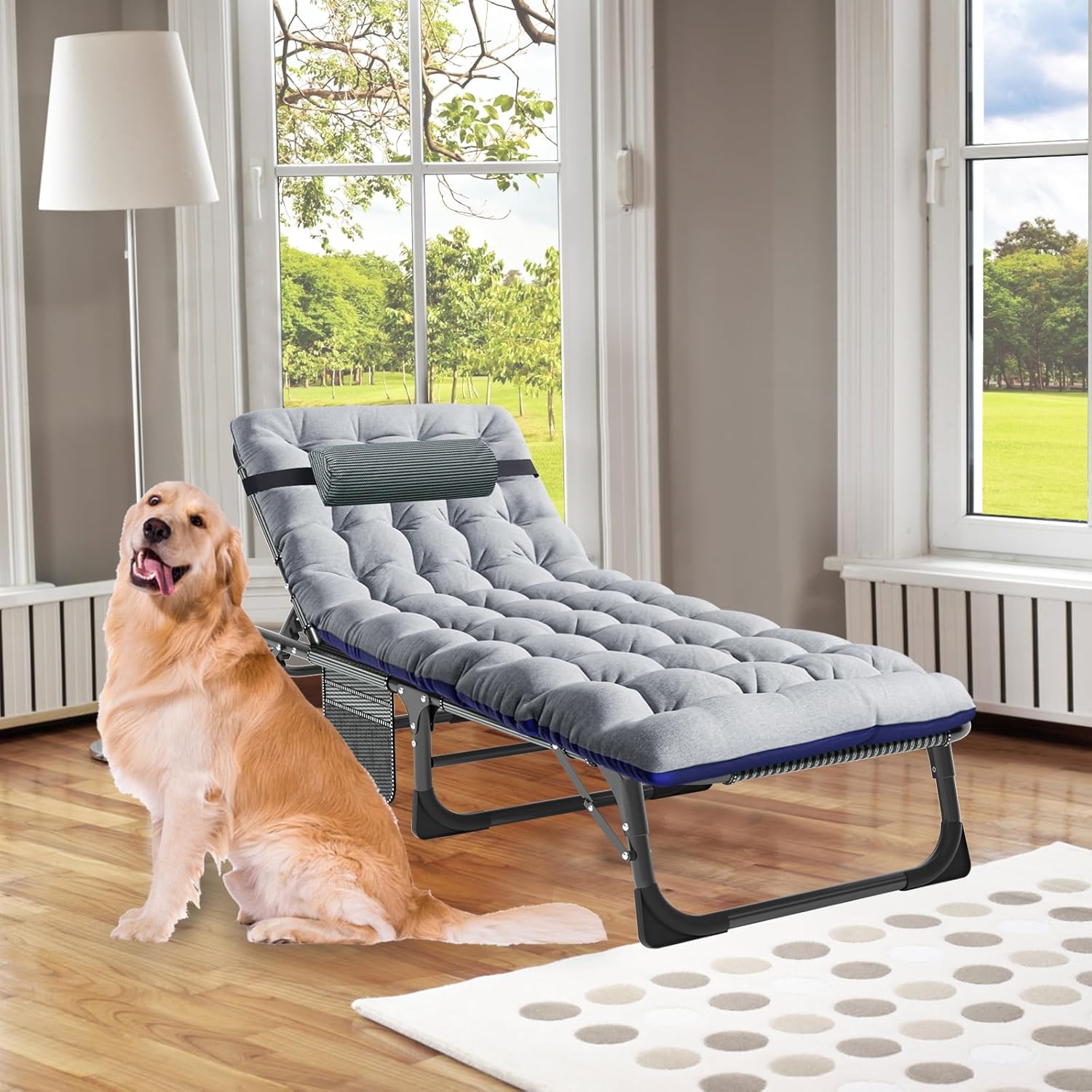 ABORON Silla de sala de estar, silla portátil resistente para dormitorio, sillas interiores ajustables para relajar la siesta