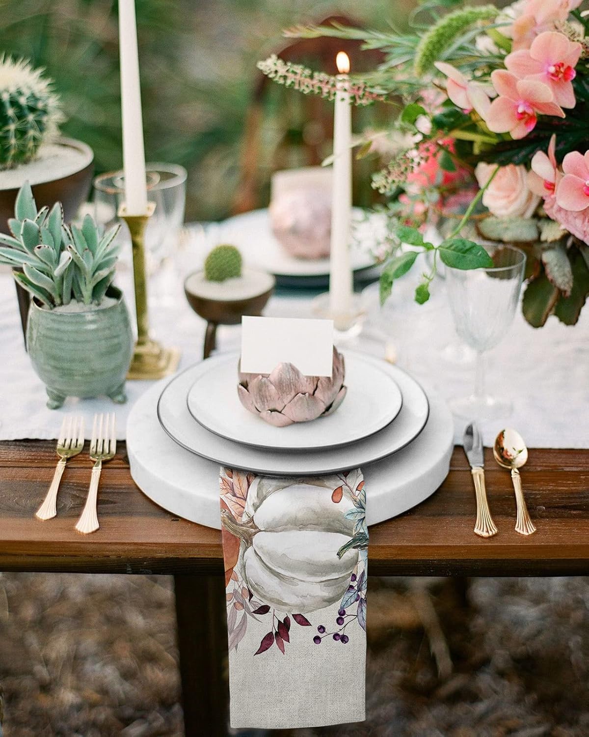 Juego de 6 servilletas de tela de Acción de Gracias, lavables y reutilizables, para cocina, fiesta, boda, banquete, vacaciones, decoración de mesa