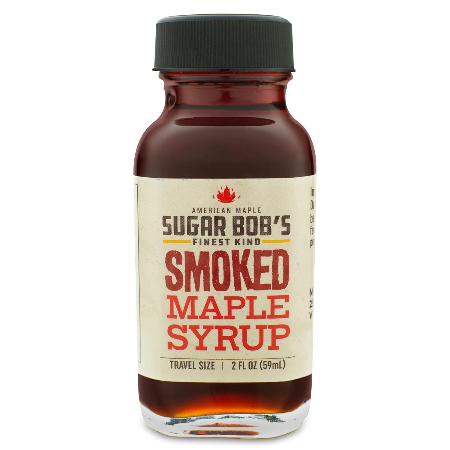 Sugar Bob’s Finest Kind – Jarabe de arce ahumado – Tamaño de viaje – 2 oz