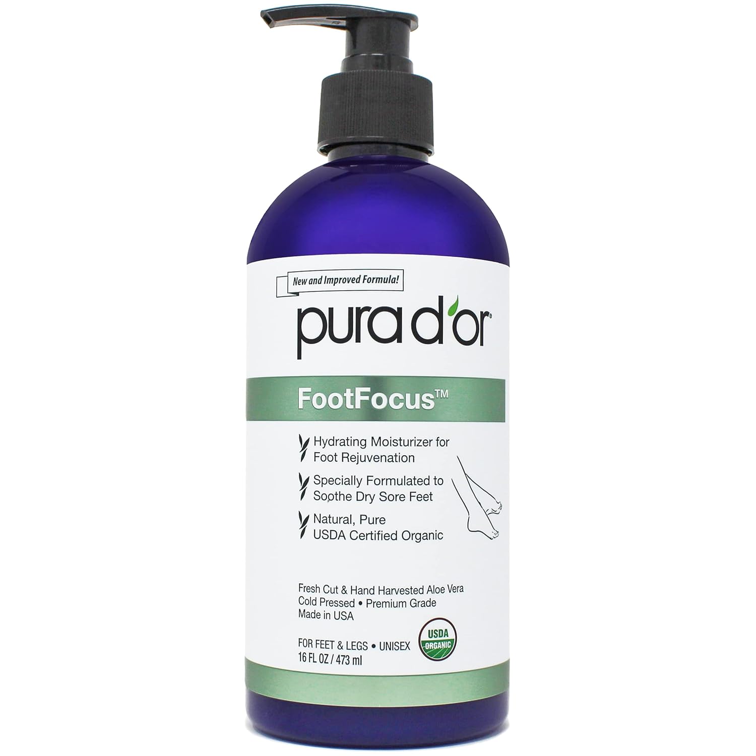 PURA D’OR FootFocus Gel orgánico de aloe vera para reparación de talón agrietado severo productos para el cuidado de los pies  Tratamiento de pies