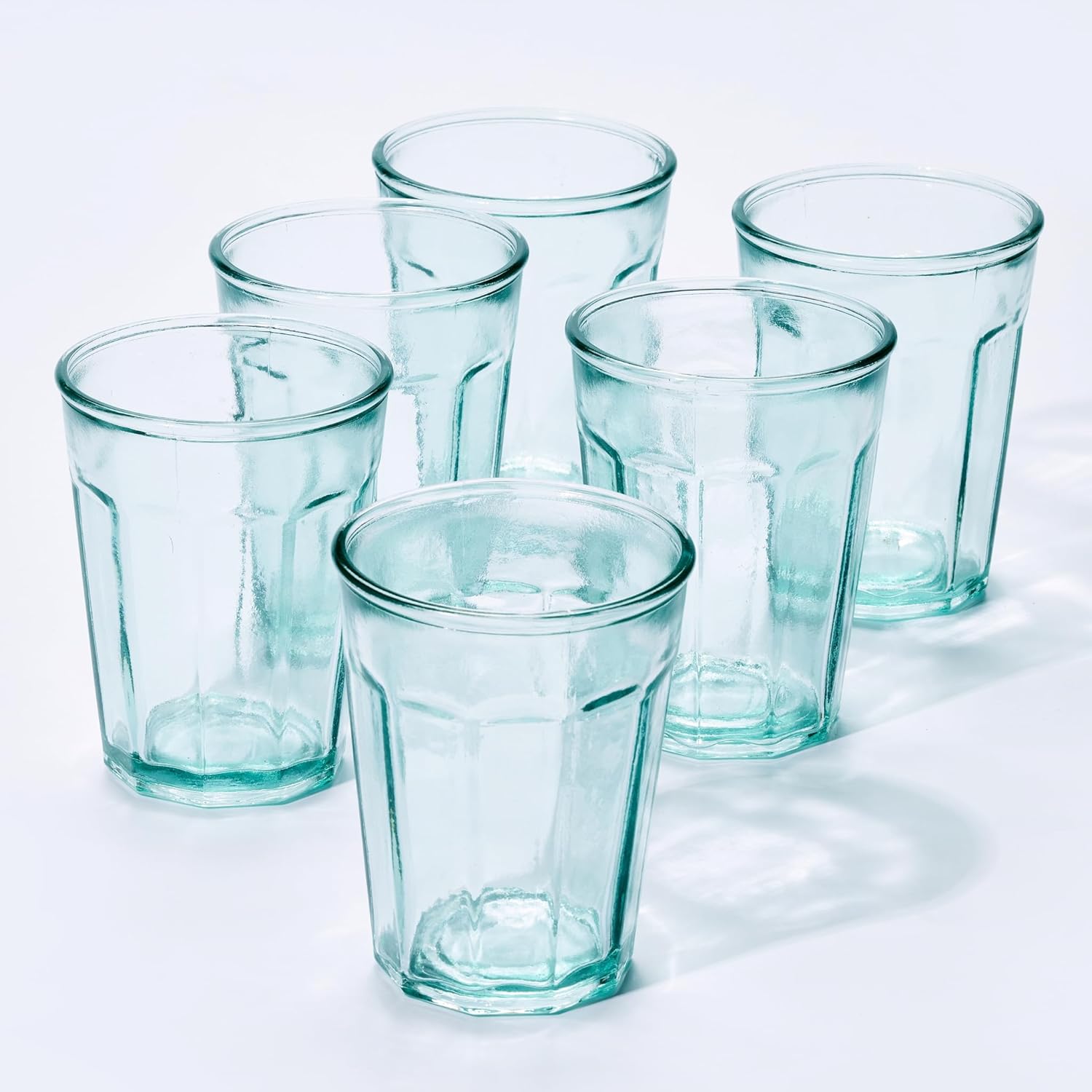 DESIGNED BY VSM Vidrios San Miguel – Vasos de 13.5 onzas, hechos de vidrio 100% reciclado, juego de 6 vasos clásicos para cocina, ideal para agua,