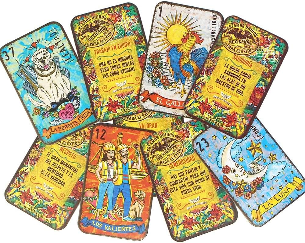 Deluxe Mexican Loteria como se ve en Shark Tank México – Set de bingo mexicano – La forma más divertida de aprender valores y español (Lotería de