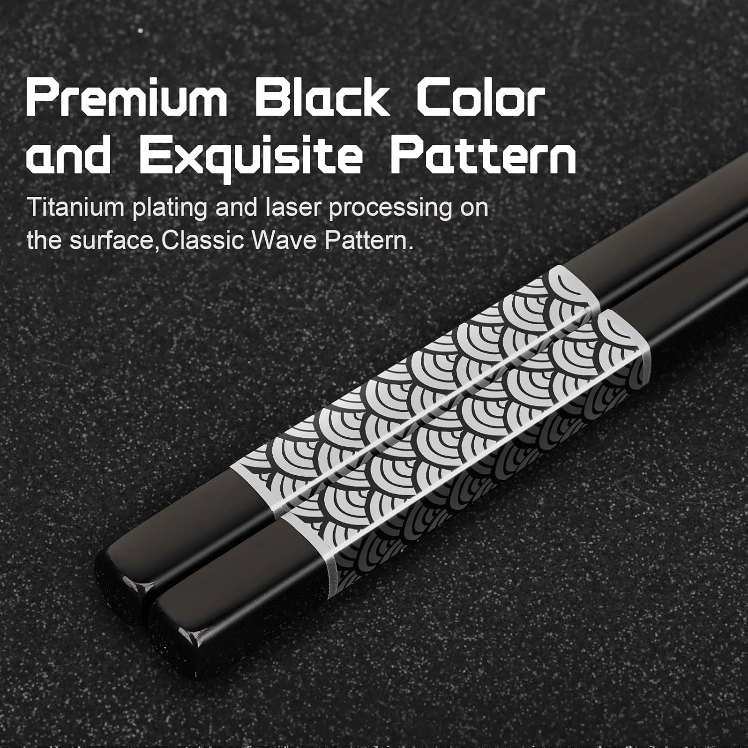 Palillos de metal reutilizables, 2 pares de palillos chapados en titanio, acero inoxidable 188 con soporte, aptos para lavavajillas, ligeros, estilo