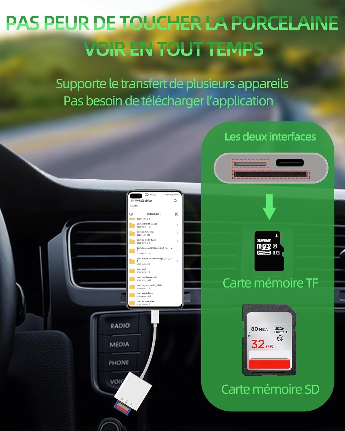 Lector de tarjetas USB C SD TF para iPhone 15 3 en 1 tipo C Trail adaptador de cámara lector de tarjetas Plug and Play Compatible para MacBook