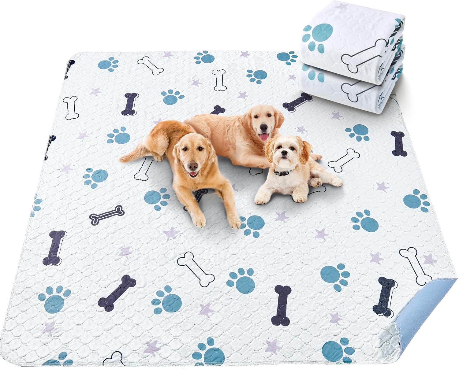Almohadillas lavables para orina para perros, paquete de 2 almohadillas reutilizables para entrenamiento de cachorros, almohadillas duraderas y