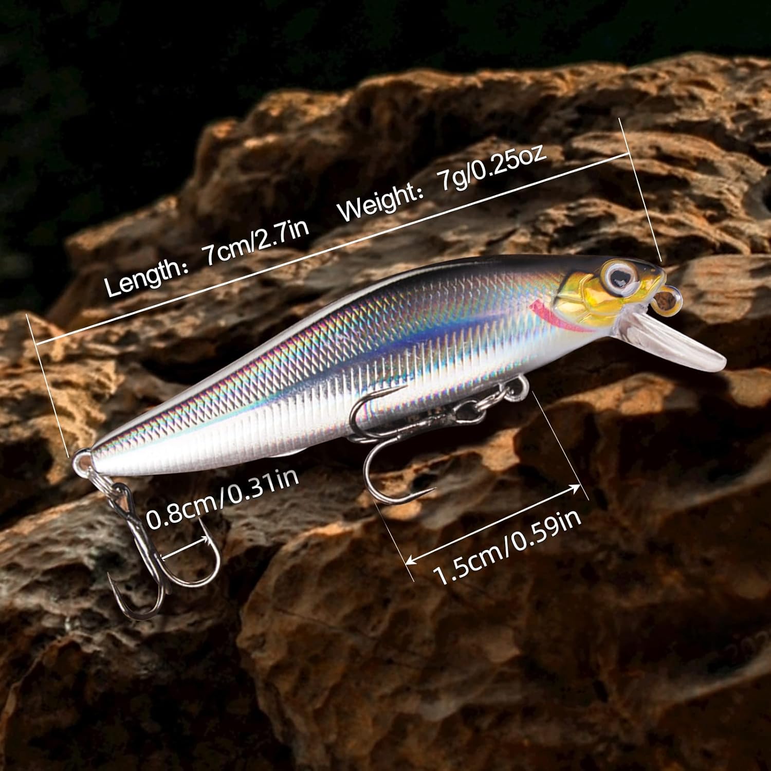 Señuelos de pesca de lubina, cebos duros, pequeños pececillos que hunden, jerkbaits para lubina, cuerpo duro, juego de señuelos
