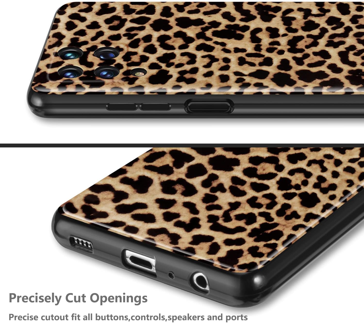 E Segoi Funda protectora para Samsung Galaxy A12, funda protectora con estampado de leopardo para Galaxy A12, suave a prueba de golpes, funda de