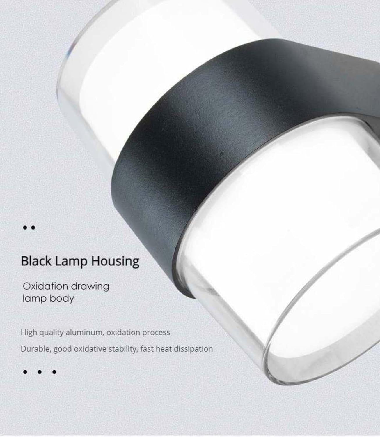 Luces de pared para exteriores, 10W 6000K blanco frío impermeable IP65 aluminio  Luz de pared LED para exteriores e interiores, luz de porche de
