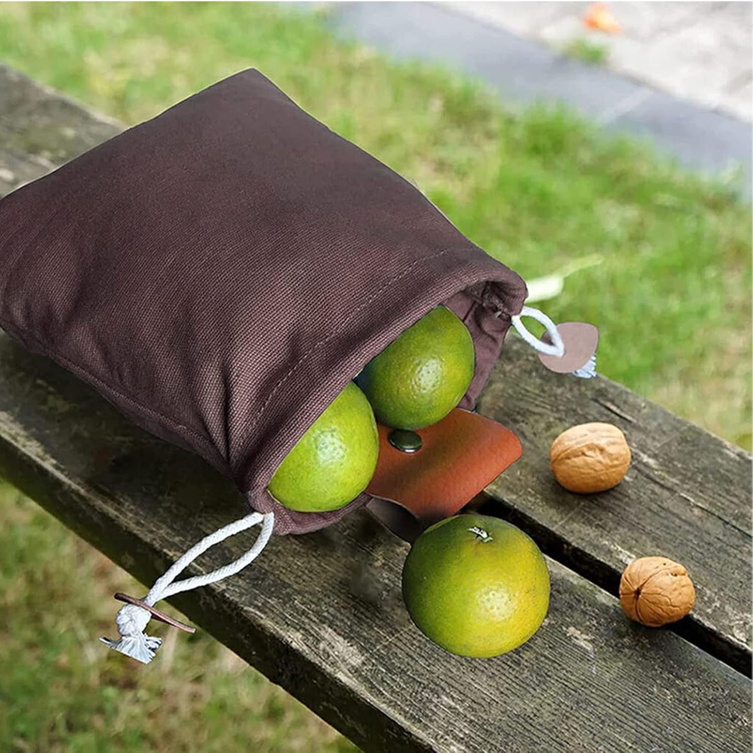 Bushcraft – Bolsa de cuero para cinturón para hombre, bolsa de forraje con lona encerada para viajes, camping, senderismo y equipo de mochilero