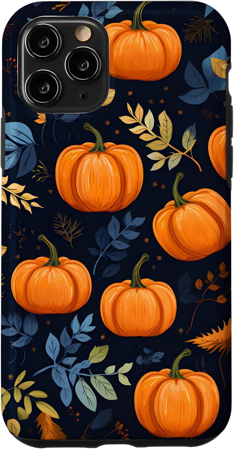Carcasa con diseño de calabazas y hojas de otoño para iPhone 11 Pro