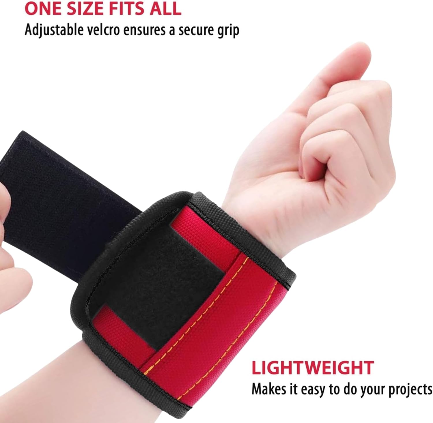 Pulsera magnética para sujetar tornillo, con imanes fuertes, hecha de poliéster magnético con imanes ligeros y potentes, herramienta perfecta para