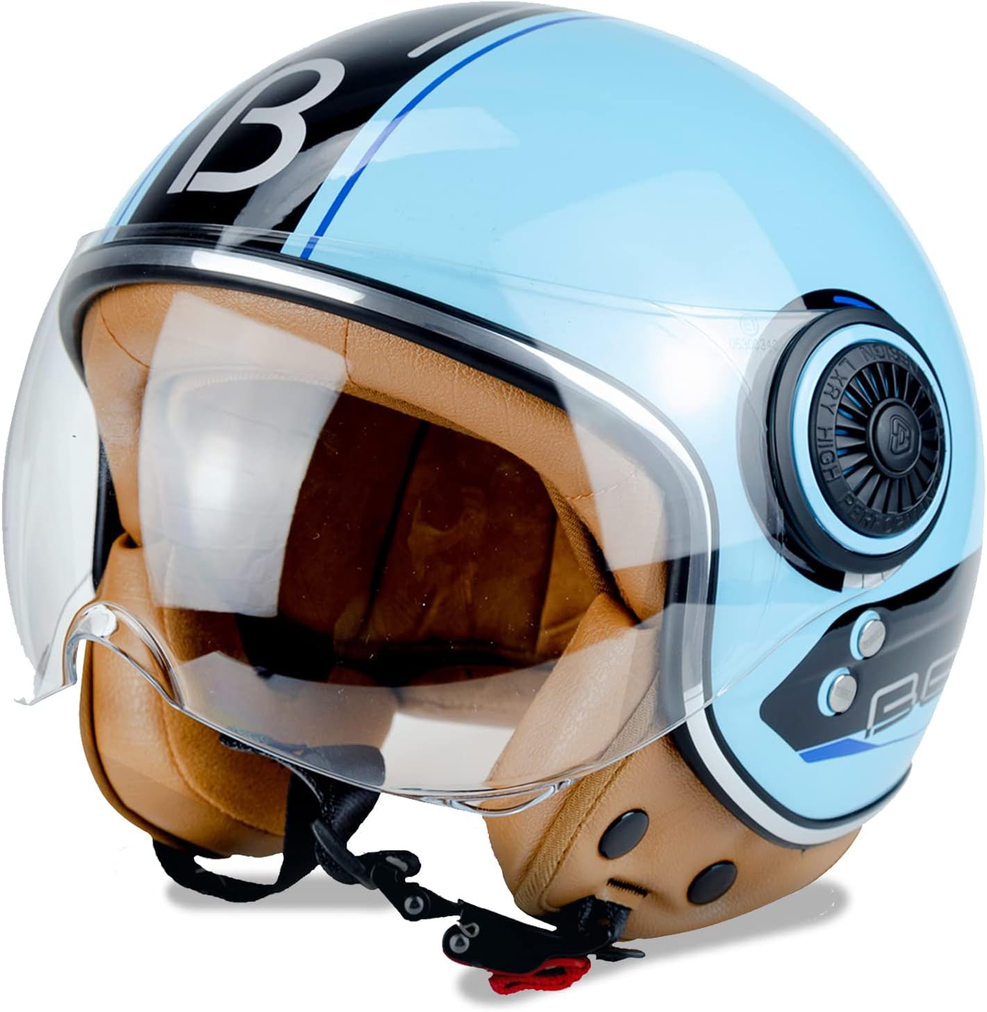 Casco de ciclomotor Vespa aprobado por DOT, cascos de motocicleta vintage 34 con visera retro para mujeres, hombres y adultos