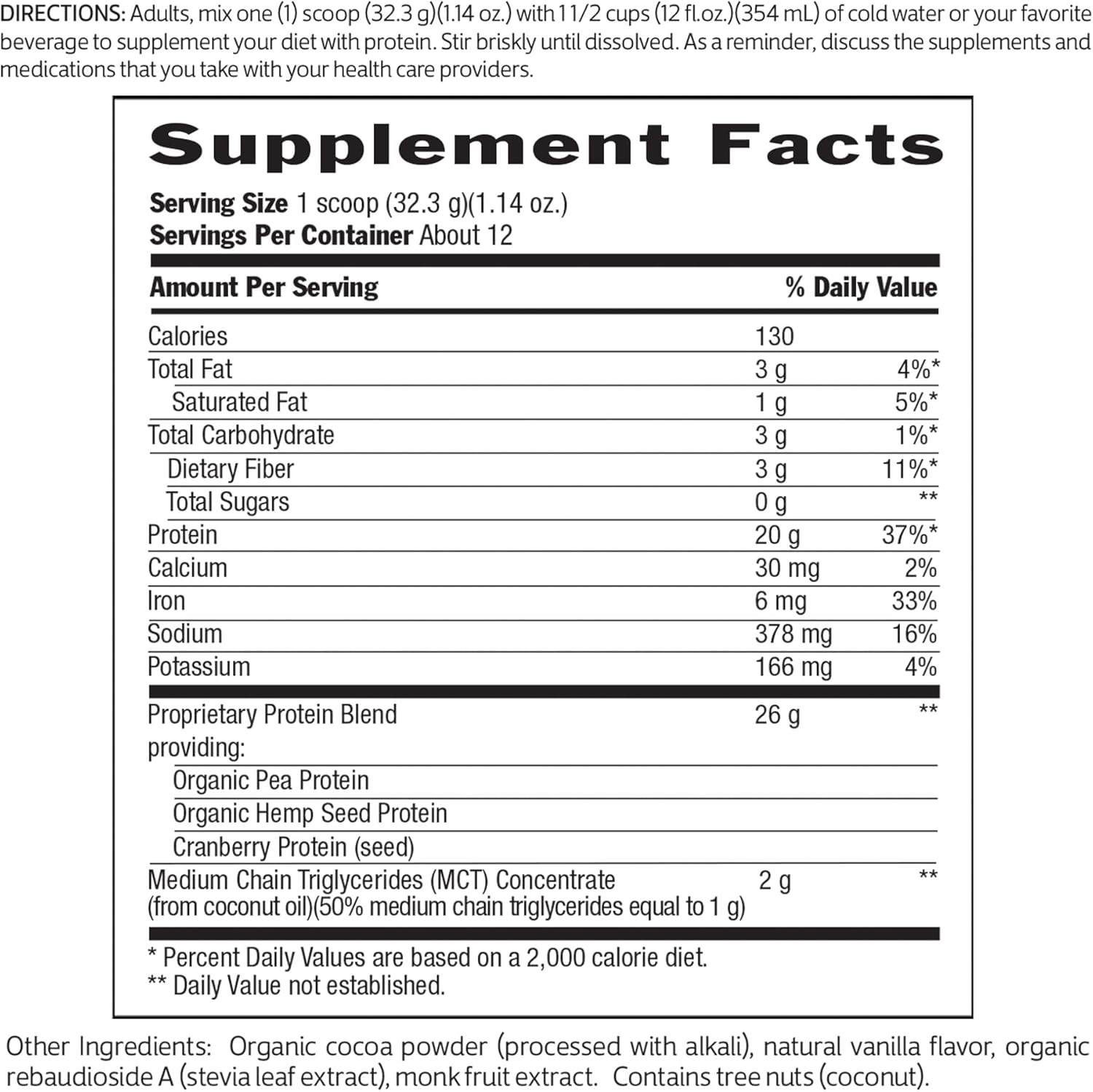 Biochem Proteína vegetal 100% vegana, chocolate, 11.4 onzas, fácil de digerible, amigable con KETO, aminoácido, arándano, semillas de cáñamo,