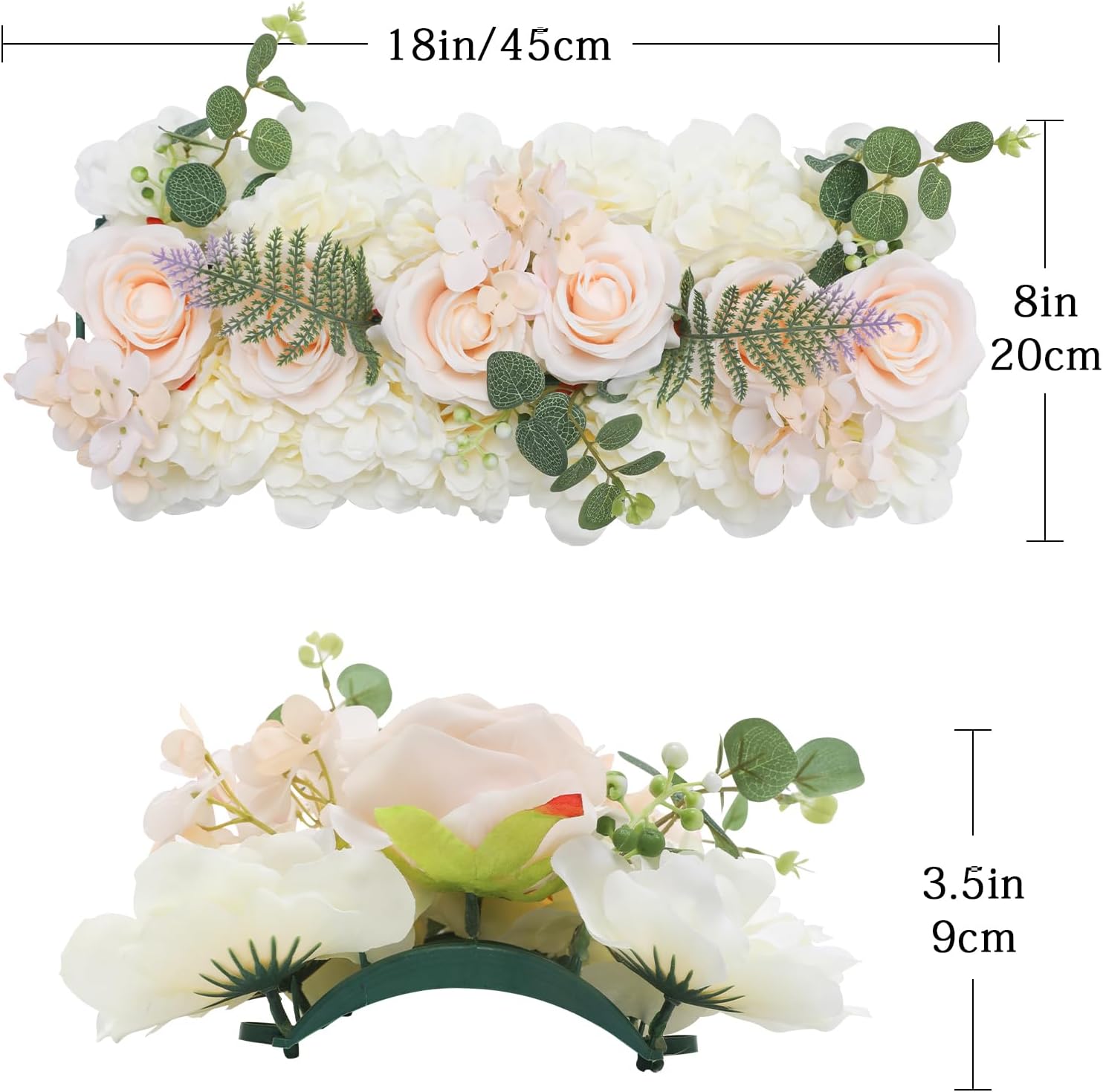 Garisey Mesa de comedor de boda, centro de mesa de flores, 2 piezas, decoración de carretera falsa de seda, rosa artificial para mesas, decoración