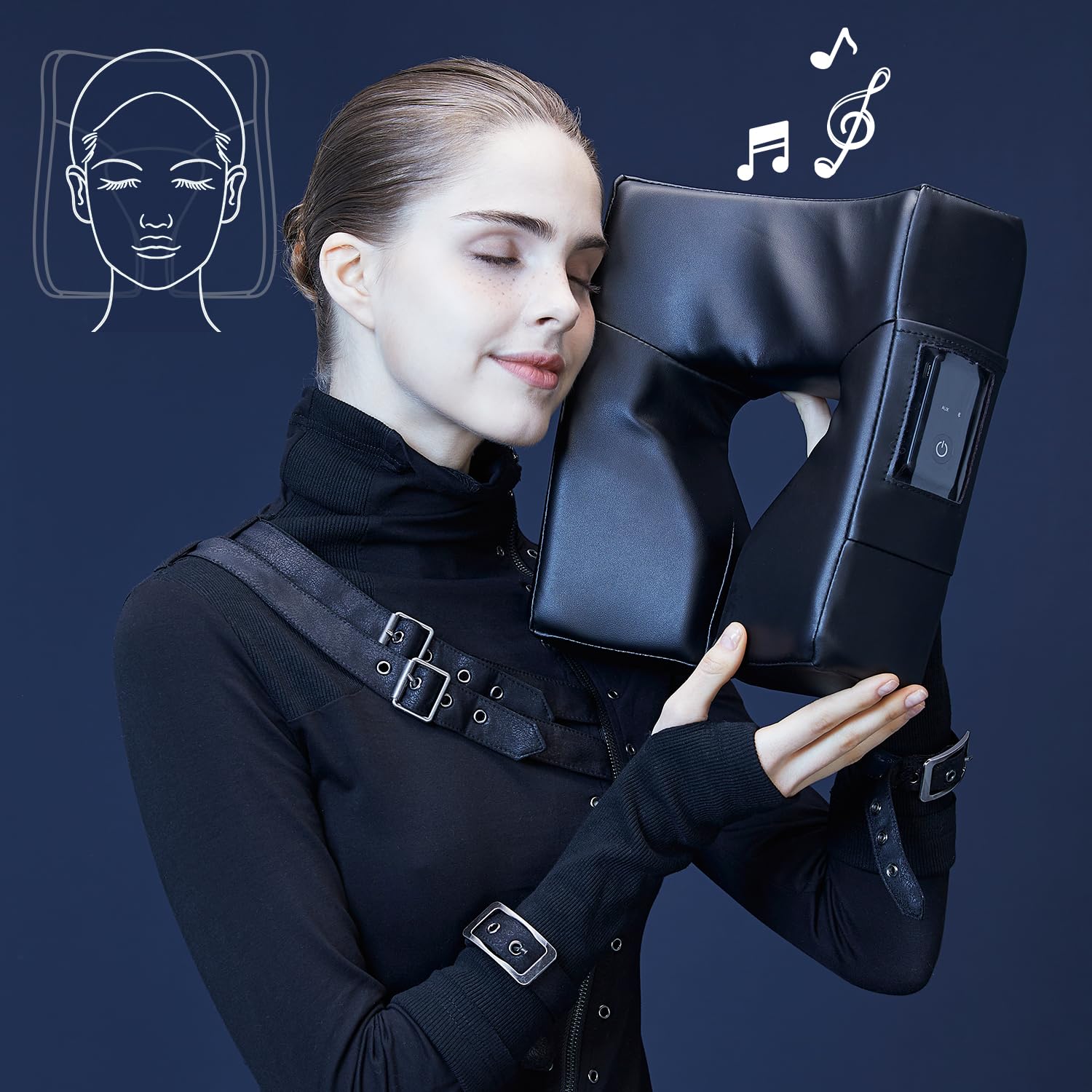 Master Massage Music Master – Cojín de alta fidelidad con sonido de alta fidelidad, almohada de masaje Bluetooth para reposar la cara hacia abajo,