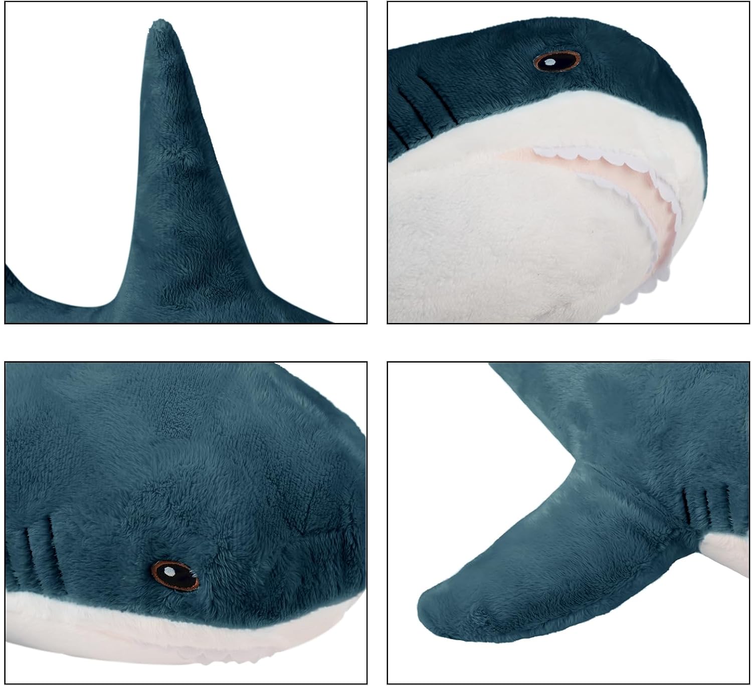 MUPI Almohada de peluche de tiburón de 17 pulgadas, almohada de tiburón de peluche, tiburón de juguete, tiburón de peluche, gran peluche, muñeca de