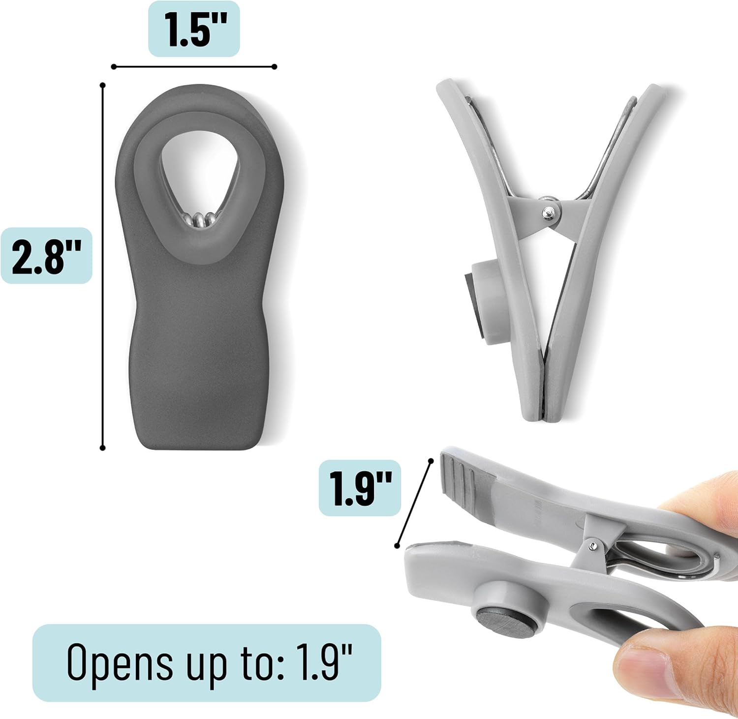 Mr. Pen – Clips magnéticos para chips, paquete de 6, clips de chip gris, clips para bolsas, clips de alimentos, clips para bolsas para alimentos,