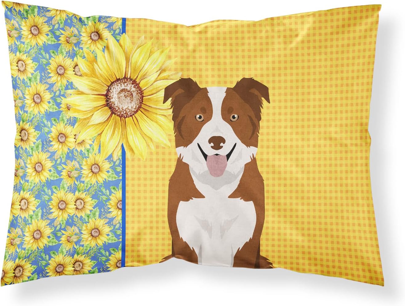 Caroline’s Treasures WDK5331PILLOWCASE – Funda de almohada de tela estándar con diseño de girasoles de verano, diseño de girasoles rojos y blancos,