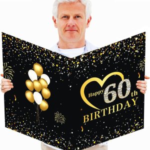 Tarjeta de felicitación gigante de 60 cumpleaños con sobre, tarjeta de felicitación gigante para fiesta de cumpleaños, tarjetas de felicitación Tarjeta de felicitación gigante de 60 cumpleaños con sobre, tarjeta de felicitación gigante para fiesta de cumpleaños, tarjetas de felicitación