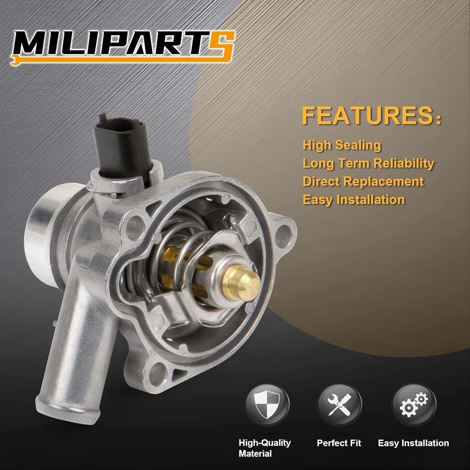 Carcasa de termostato de aluminio mejorada compatible con Buick Encore 2013-2020 Chevy Cruze Sonic Trax 2011-2016 1.4L Reemplazar 55579010