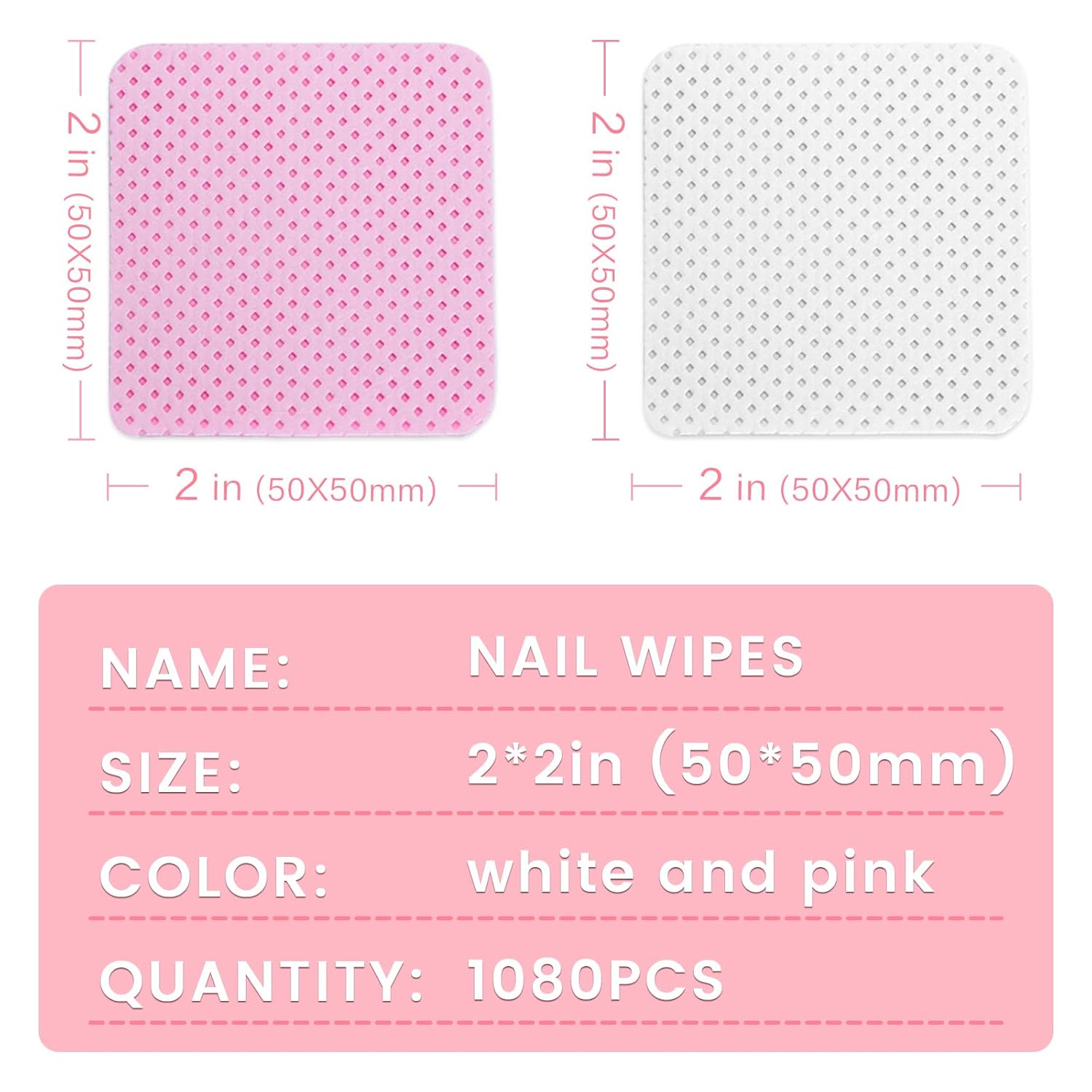 1080 toallitas de uñas sin pelusas, almohadillas no tejidas quitaesmalte de uñas, toallitas sin pelusas, toallitas suaves sin pelusa para uñas,