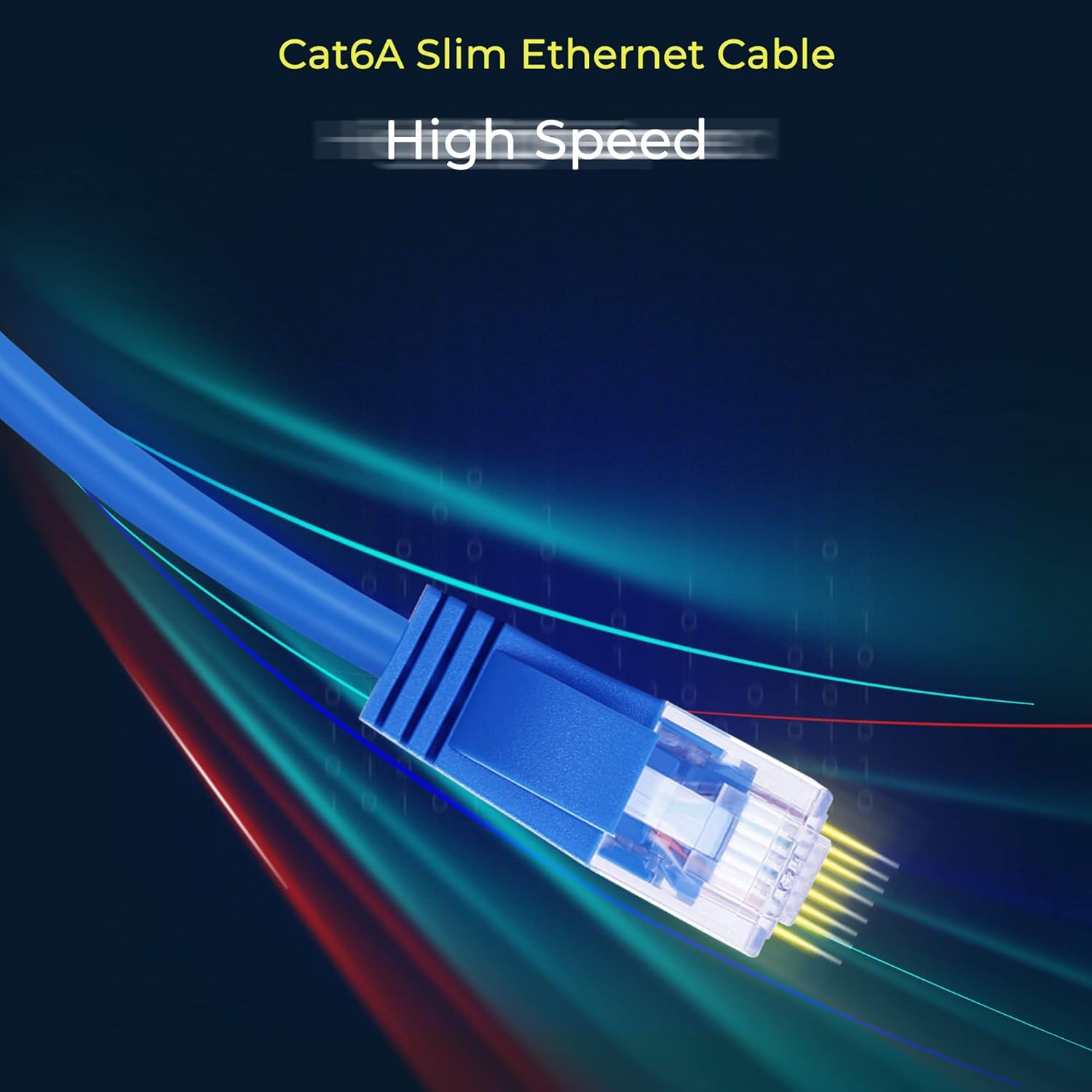 Patch Cables Cat6a – Paquete de 50 cables de conexión Ethernet Cat6a de 1 pie, soporte 10G, cable de conexión Cat 6 sin enganches para panel de