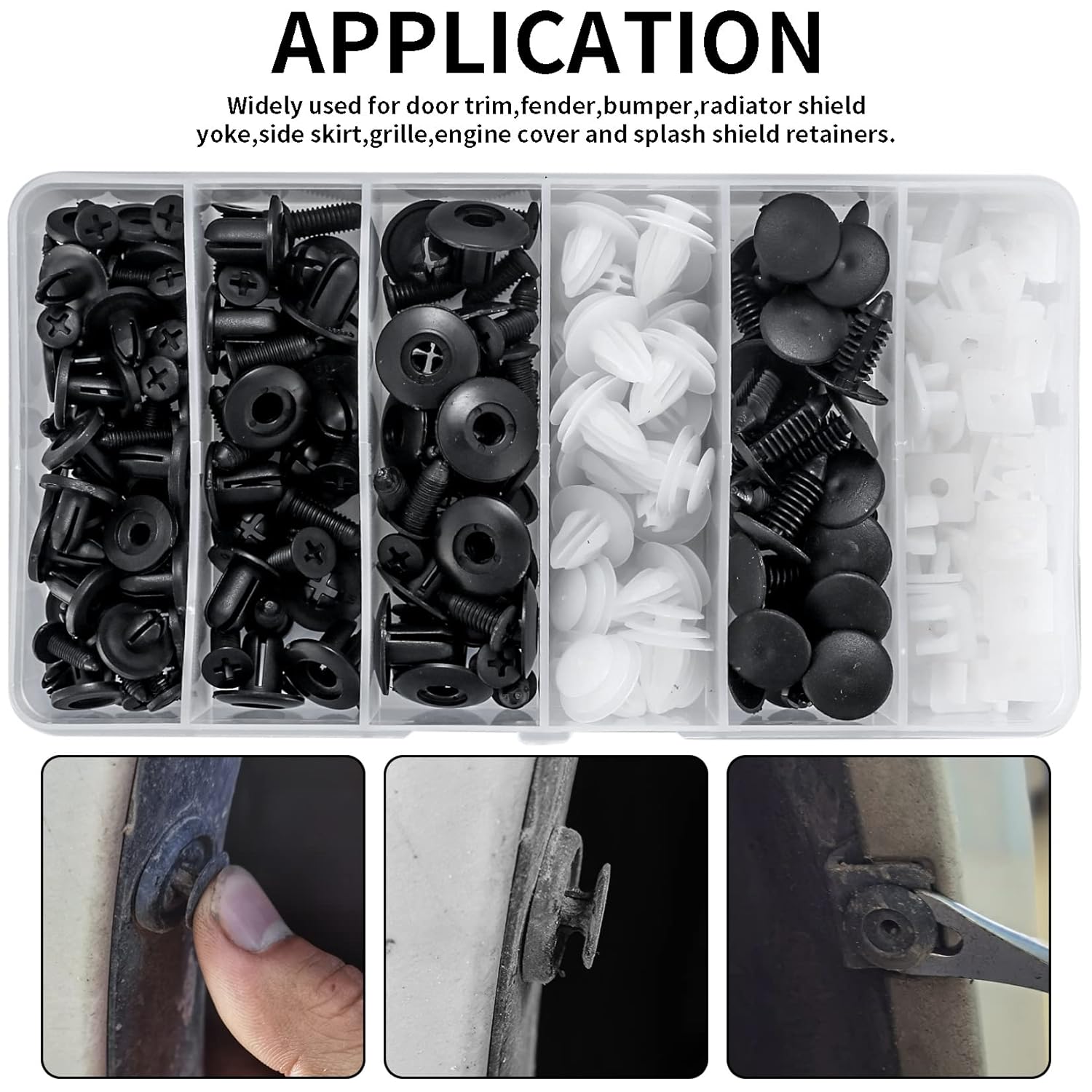 Kit de 155 clips de retención de automóvil, clips universales para parachoques y sujetadores, clips de plástico para panel de moldura de puerta de