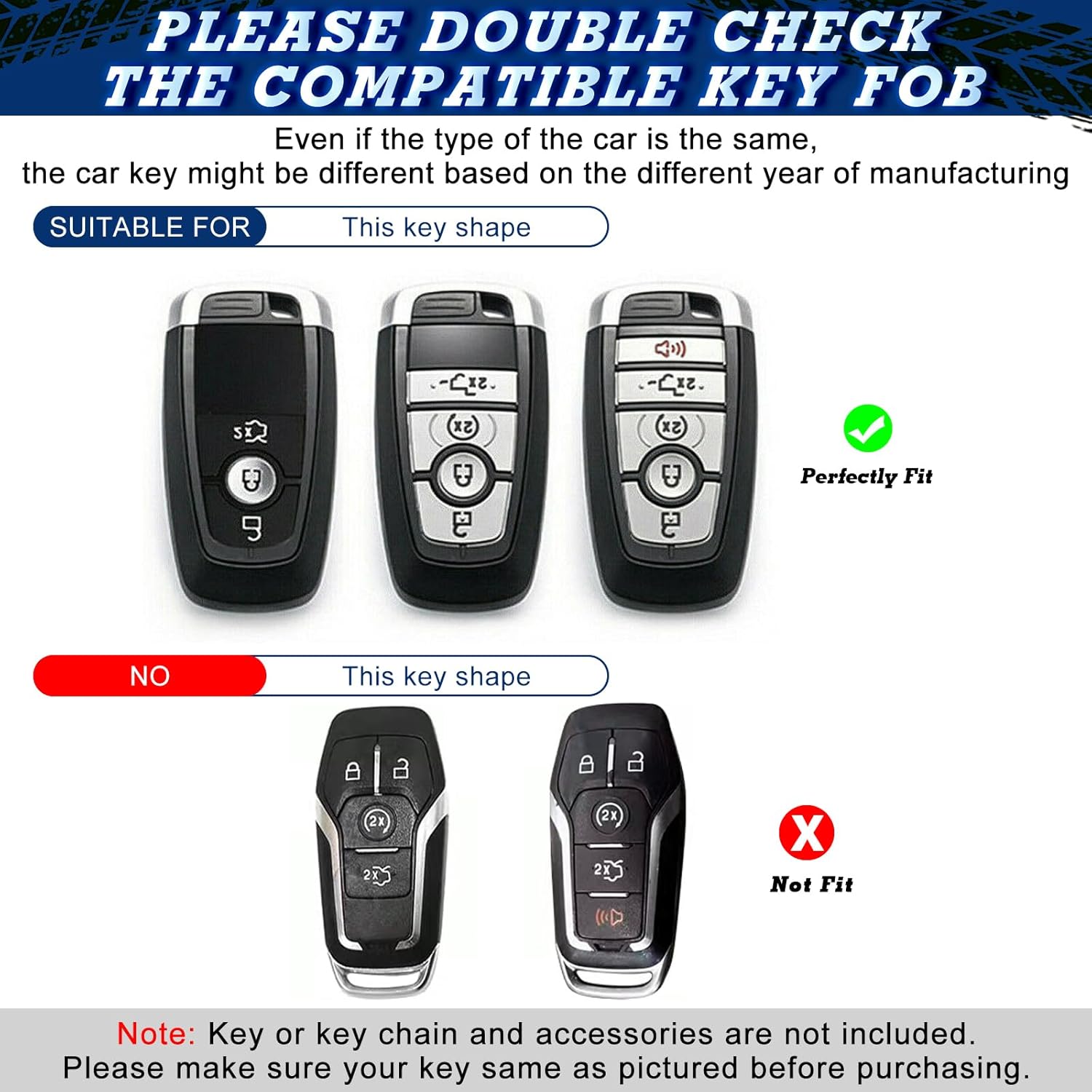 Xotic Tech – Carcasa para llavero de TPU plateado, compatible con Ford Edge Escape Expedition Explorer Mustang Ranger F-150 F-250 o Lincoln Corsair