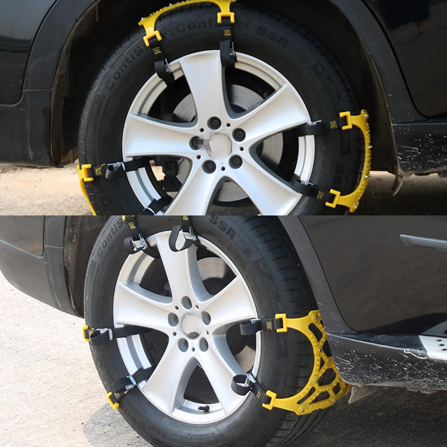 6 cadenas de nieve invisibles para coche, antideslizantes, para neumáticos de barro, cinturón antideslizante para cocheSUVcamión, hebilla para todas