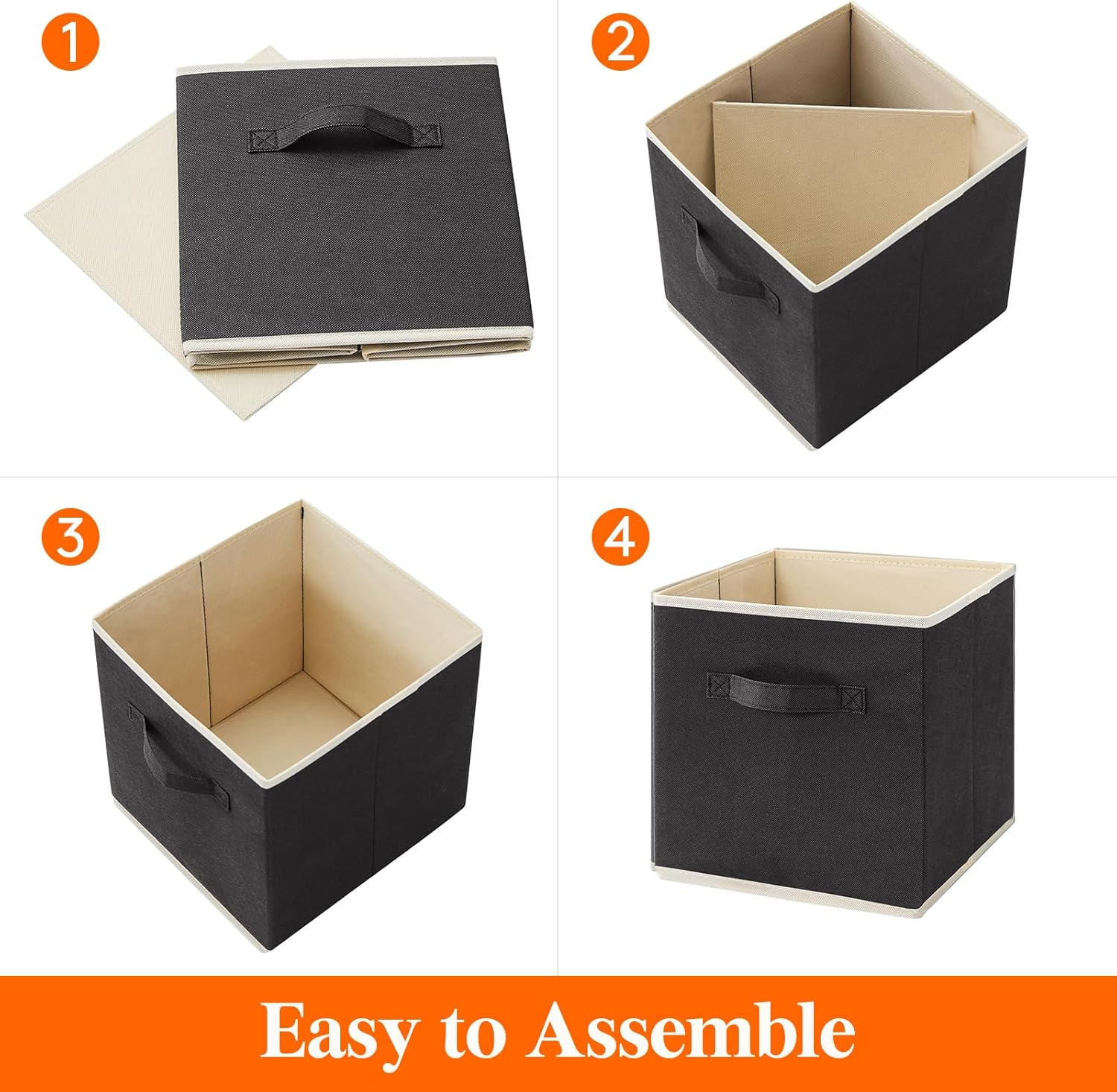 Lifewit Paquete de 12 cubos de almacenamiento, cubos de almacenamiento de 11 pulgadas, canastas de almacenamiento plegables de tela decorativa para