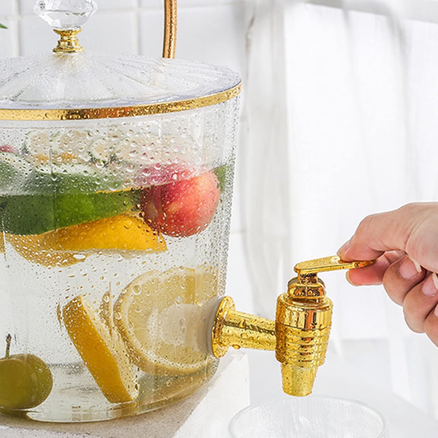 Zerodeko Dispensador de bebidas de terrario para nevera, dispensador de bebidas de plástico con grifo dispensador de limonada con tapas, recipiente