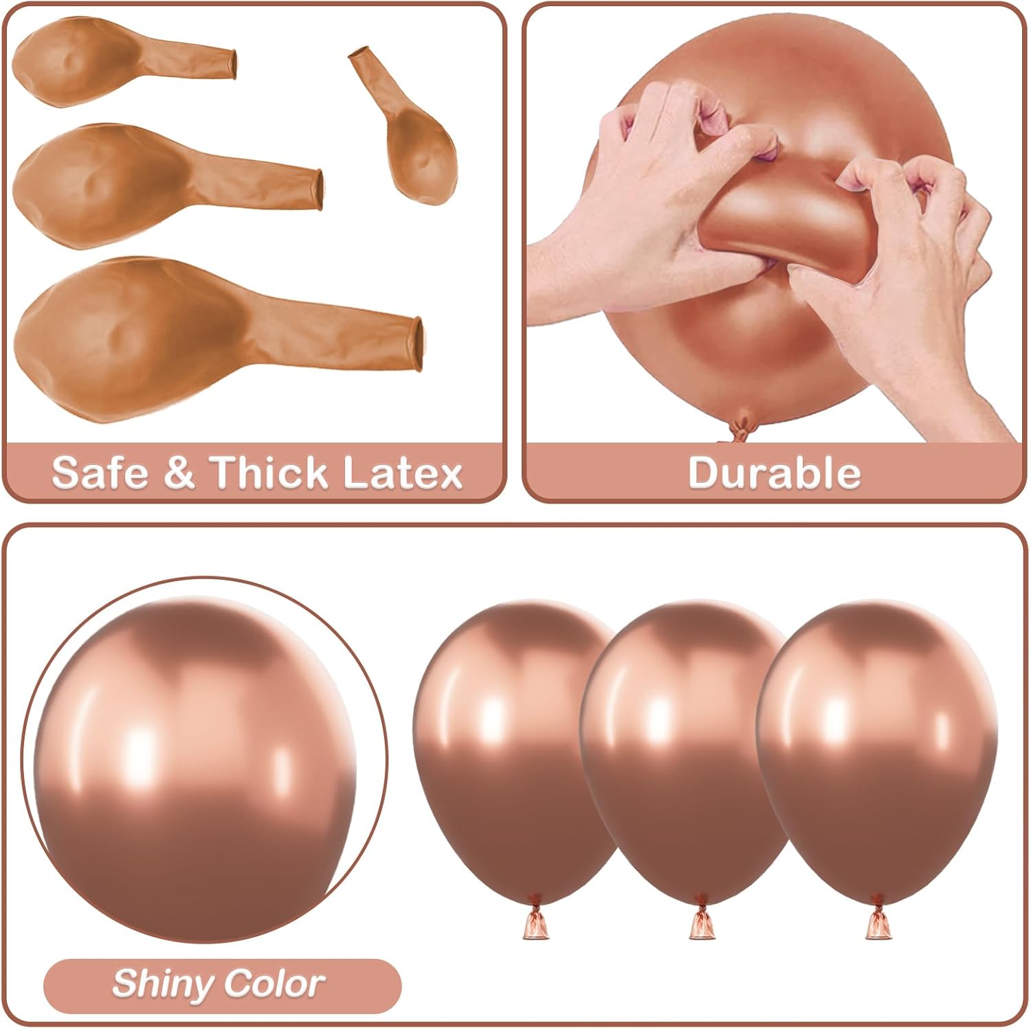 YAOWKY Kit de arco de guirnalda de globos de oro rosa, 100 globos metálicos de látex de oro rosa de 18, 12, 10 y 5 pulgadas, diferentes tamaños para