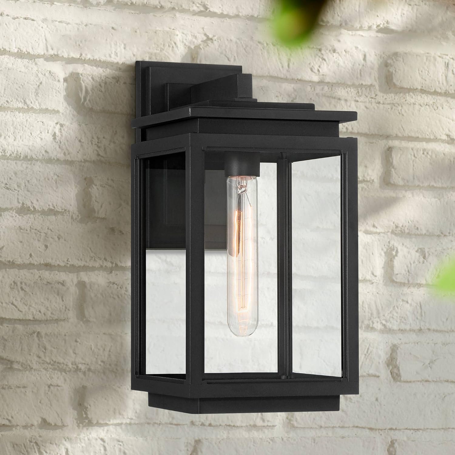 Possini Euro Design Atkins – Lámpara de pared moderna de 14 14 pulgadas de alto para exteriores, para porche, casa, exterior, farol exterior