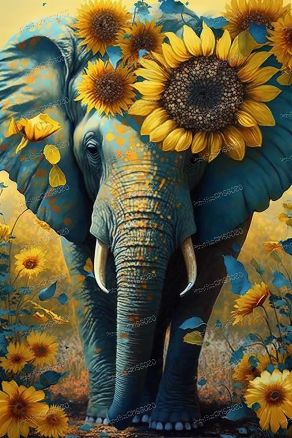 Rompecabezas de 1000 piezas para adultos y niños, rompecabezas de elefante de girasol, rompecabezas de animales, juguetes educativos coleccionables