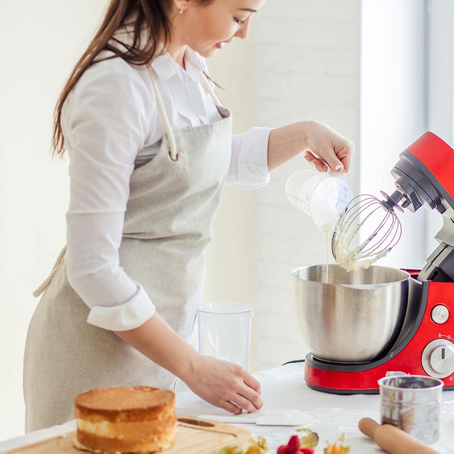 uxcell Espátula y cepillo de silicona, utensilios de cocina de doble uso de 10 pulgadas para hornear, cocinar, cian, 3 unidades