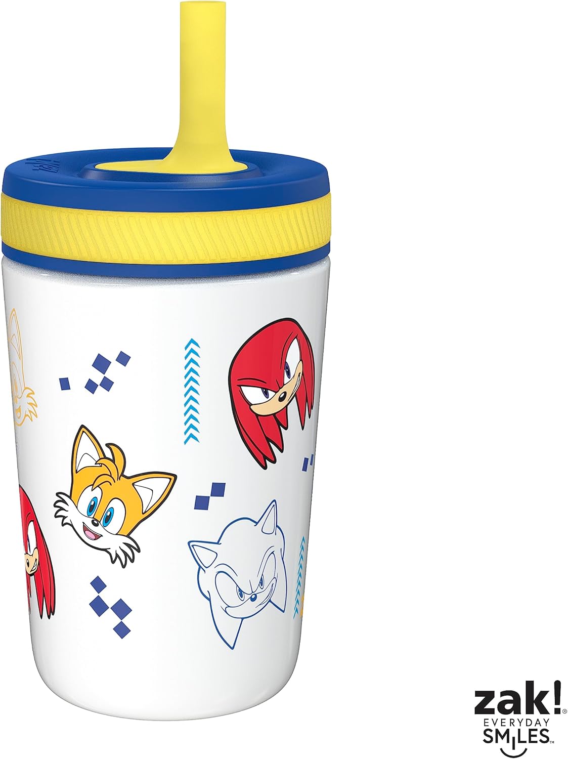 Zak Designs Sonic the Hedgehog Kelso – Vasos para niños pequeños para viajes o en casa, taza de acero inoxidable aislada al vacío de 12 onzas con