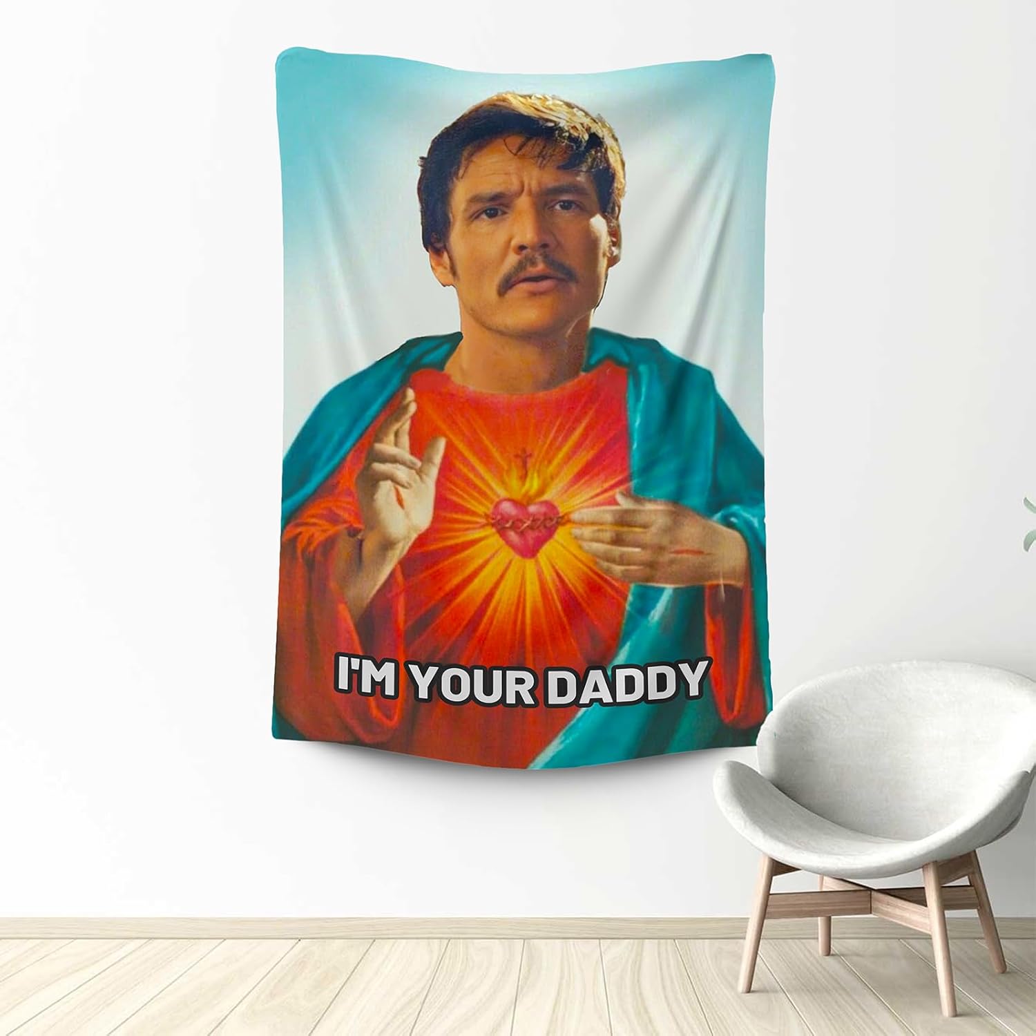 HIFFEY Tapiz de Pedro Pascal, divertido tapiz de pared de 40 x 60 pulgadas, tapiz con texto en inglés “I’m Your Daddy” para colgar en la pared,