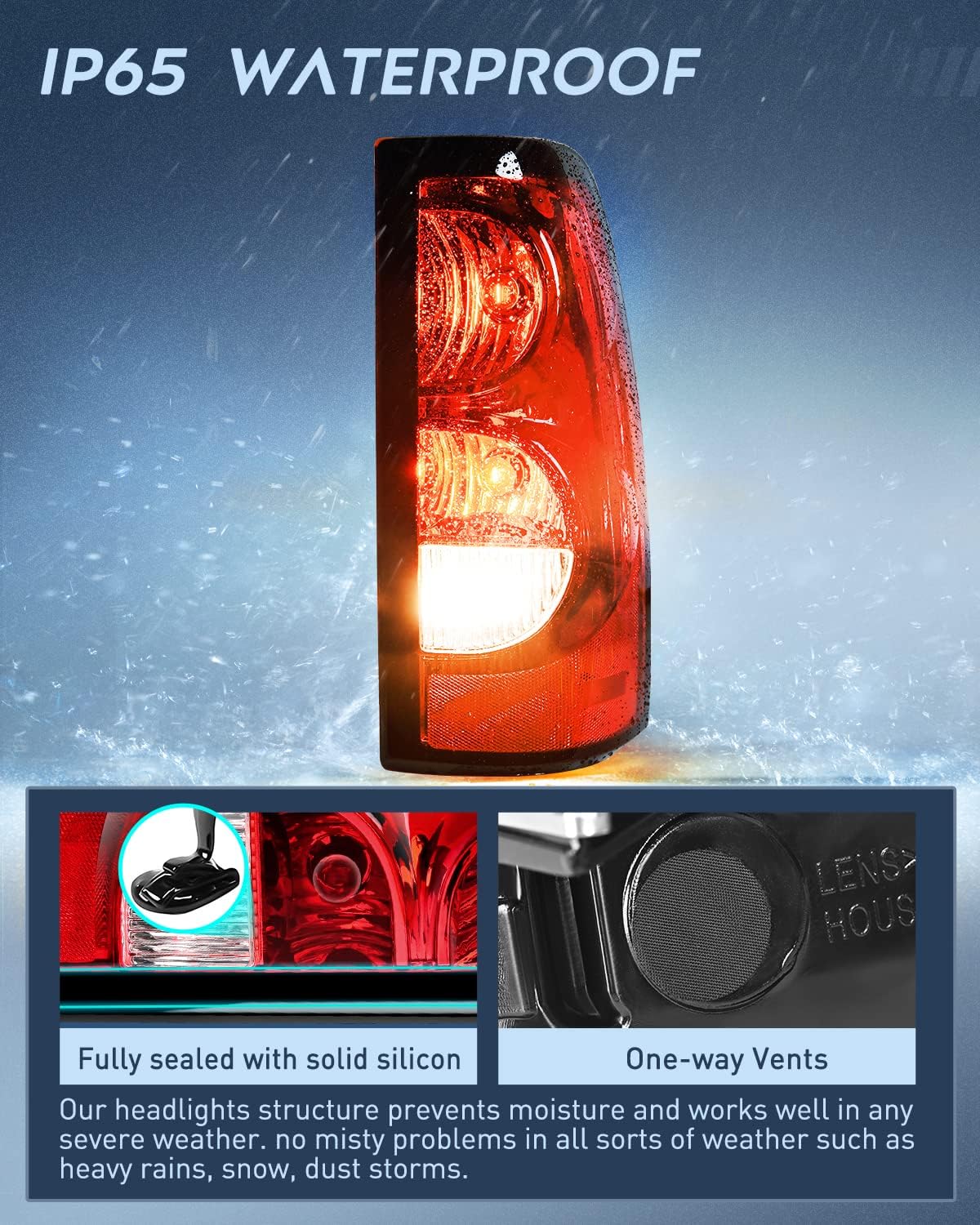 Nilight Conjunto de luz trasera del lado del pasajero para Chevy Silverado 1500 1500HD 2500 2500HD 3500 2007 Chevy Silverado Classic OE estilo