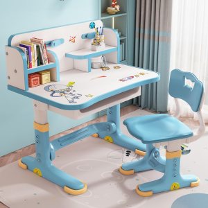 Juego de escritorio y silla para niños, escritorio de estudio para estudiantes en altura ajustable, escritorio ampliado, multiseparación, patrón de Juego de escritorio y silla para niños, escritorio de estudio para estudiantes en altura ajustable, escritorio ampliado, multiseparación, patrón de