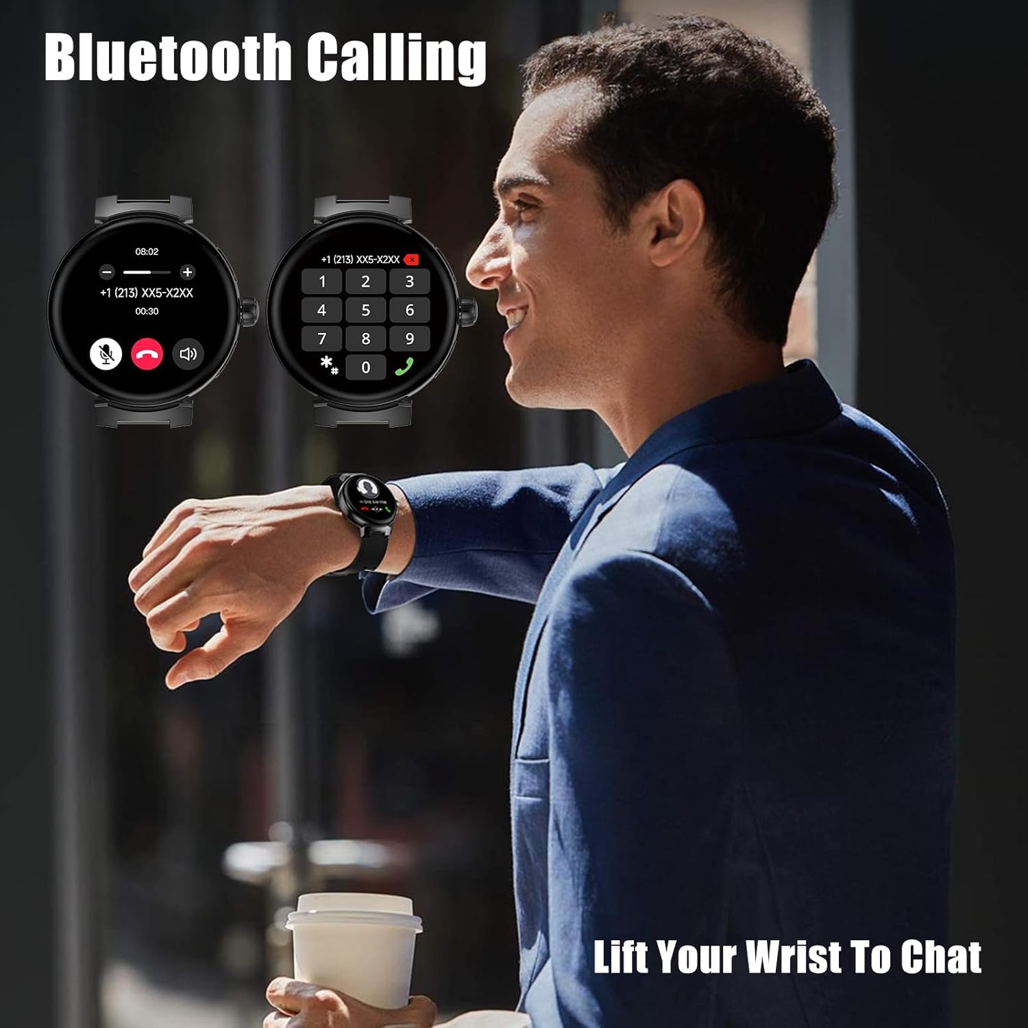 aigo Reloj inteligente para hombres y mujeres, llamadas Bluetooth, 107 modos deportivos, rastreador de fitness con frecuencia cardíaca, monitoreo