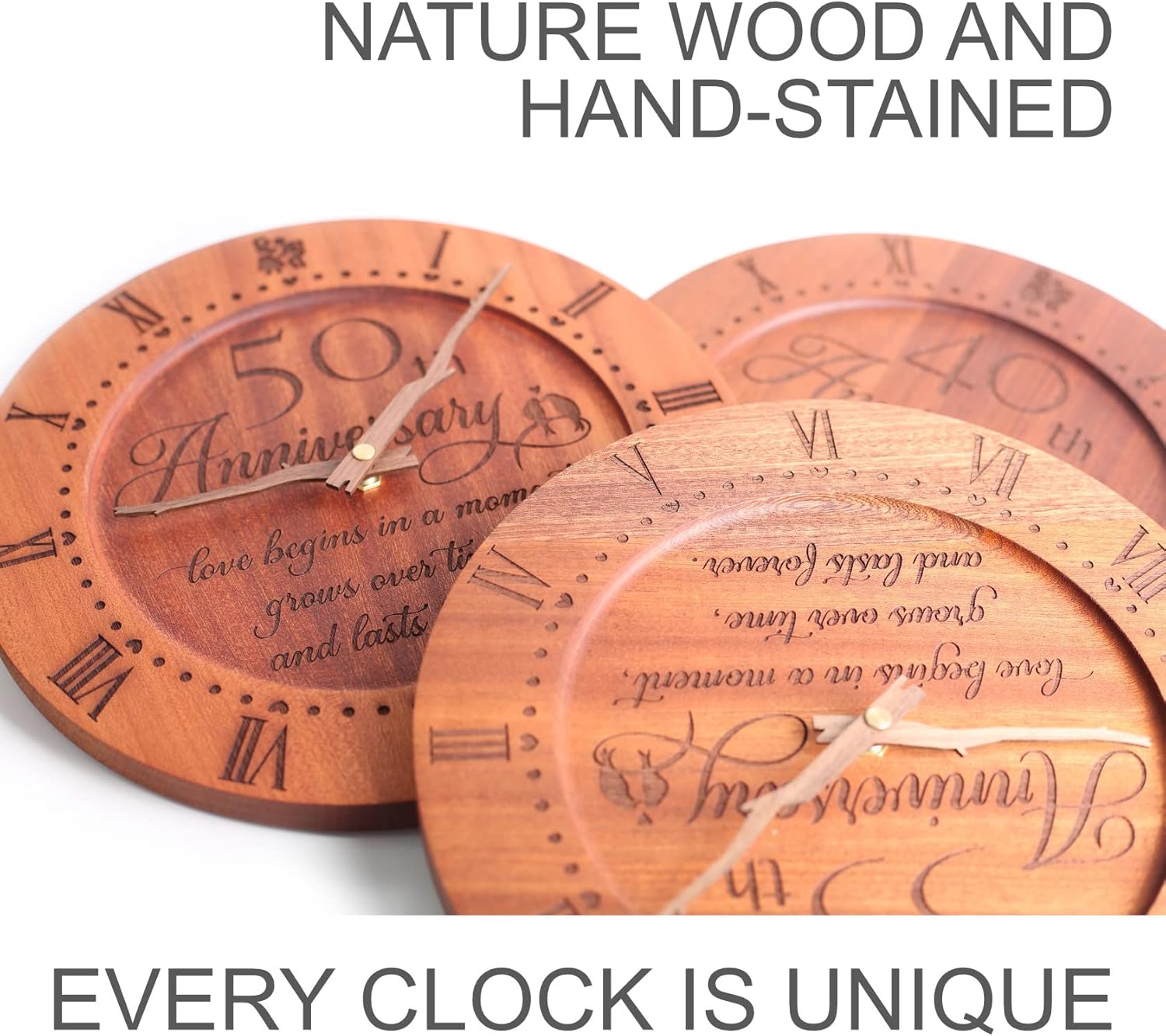 Reloj de aniversario personalizado, reloj familiar, reloj de madera grabado, regalo para el 25 aniversario de boda de los padres, decoraciones de