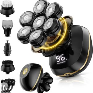 Afeitadoras de cabeza, afeitadoras eléctricas 6 en 1 para hombres calvos, pantalla LED húmedaseca, recargable, 7D, kit de aseo con carga tipo C Afeitadoras de cabeza, afeitadoras eléctricas 6 en 1 para hombres calvos, pantalla LED húmedaseca, recargable, 7D, kit de aseo con carga tipo C